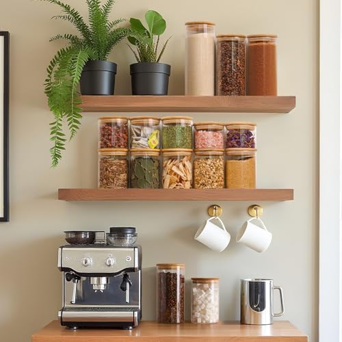 Glass Storage Containers with Lids 1 Qt, Set of 6 Food Storage Jars