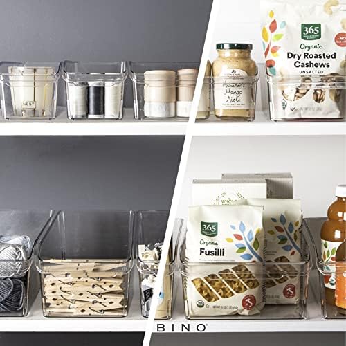 Plastic Storage Bins, X-Large | THE CURVE COLLECTION | Multi-Use Organizer Bins | Built-In Handle | BPA-Free | Pantry Organization | Home Organization | Fridge and Freezer Organizer