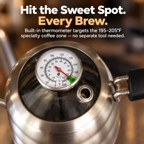 Gooseneck Kettle Stovetop - Pour Over Kettle with Thermometer
