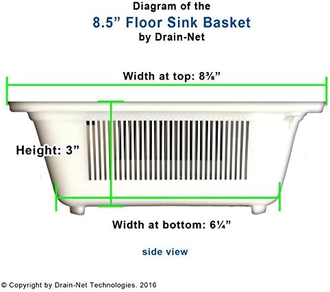 8.5" Floor Sink Basket, for Restaurant Floor Sink drains, Prevent Drain Clogs with The Original Drain-Net Basket
