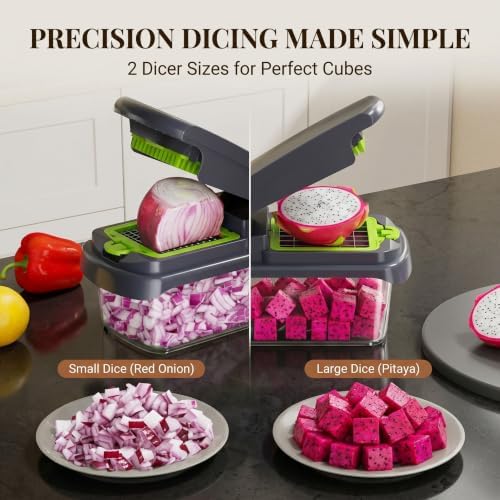 15 in 1 Vegetable Chopper with Container, Onion Chopper Mandoline Slicer