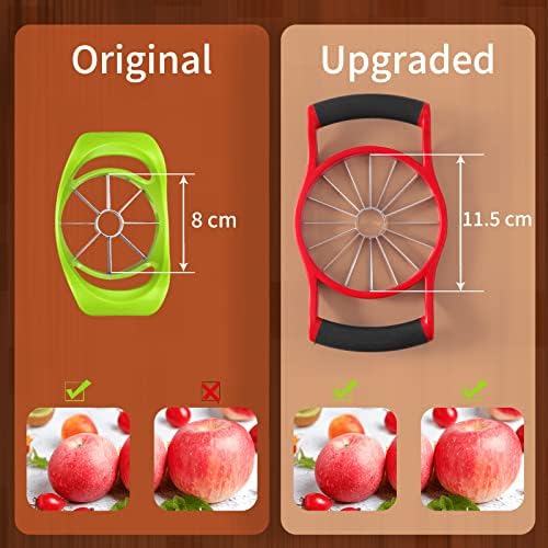Newness Apple Slicer Corer, 16-Slice [Large Size], Pineapple Corer with Knife, [Upgraded, Electric & Manual]