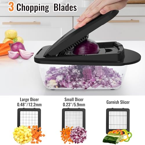 12-Blade Cook Tool & Gadget Sets, Egg Slicer Chopper Grater Set, Black