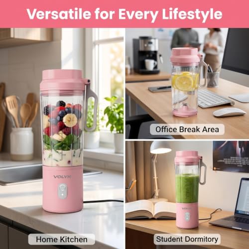 VOLYN Mini Electric Blender Smoothie Maker with Straw & Cleaning Brush - Image 2