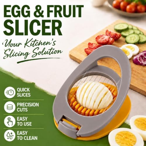 NOVANO Hard Boiled Egg Slicer with Stainless Steel Wires, Egg Salad Maker, Practical Kitchen Gadget, Multi Purpose Cutter for Eggs, Avocado, Strawberry, Kiwi Fruit - Image 5