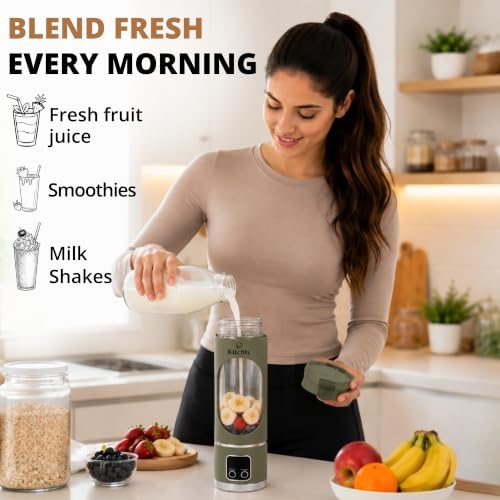 Portable Blender for Smoothies & Juice, USB-C Rechargeable, 450ml - Image 2