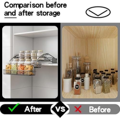 3-Tier Pull Down Spice Rack Organizer Expandable Pull-Out for Upper Cabinet