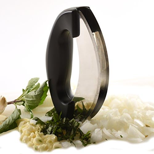 Norpro Stainless Steel Double Blade Mezzaluna Herb Chopper & Cover - Image 3