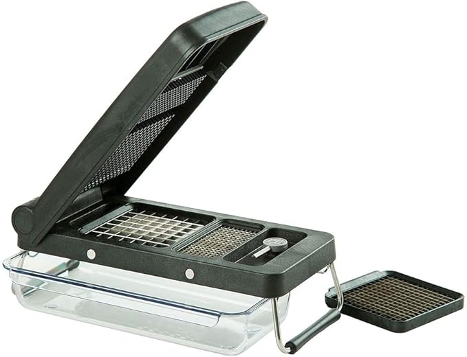 PL8 Professional Chopper, Black - Multi-Functional Vegetable Chopper, Dicer, and Mincer with Sturdy Stainless Steel Frame, Perfect for Onions, Tomatoes, and More
