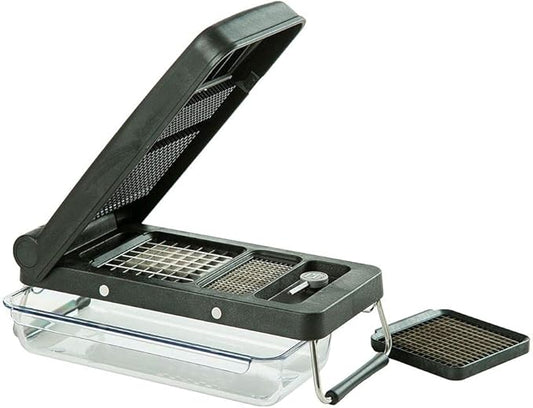 PL8 Professional Chopper, Black - Multi-Functional Vegetable Chopper, Dicer, and Mincer with Sturdy Stainless Steel Frame, Perfect for Onions, Tomatoes, and More