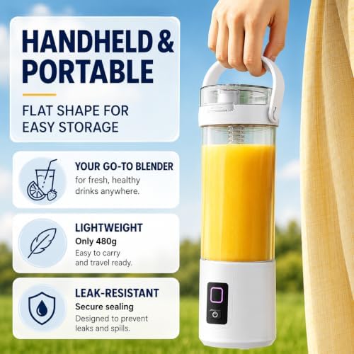 Portable Blender for Smoothies, Rechargeable Blend-and-Drink Cup - Image 5