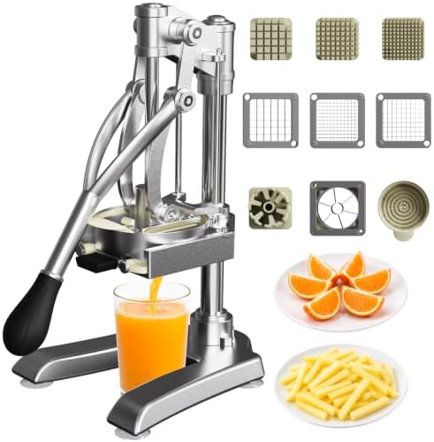 3-in-1 Commercial Vegetable Chopper, Manual Juicer & 6-Wedge Fruit Cutter by BotaBay