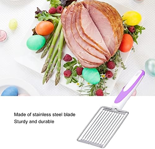 Luncheon Meat Cutter,Stainless Tomato Slicer Fruits Cutter Luncheon Meat Slicer with Handle Cheese Boiled Egg Ham Tomato Serrated Slicing Knife - Image 7