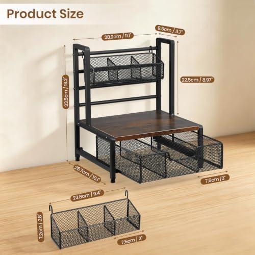 Tea Bag Organizer 3 Tier Wood Tea Organizers and Storage Drawer