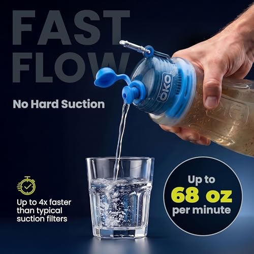 ÖKOH2O Purification Water Bottle with Advanced Filtration, Arctic, 33.8oz