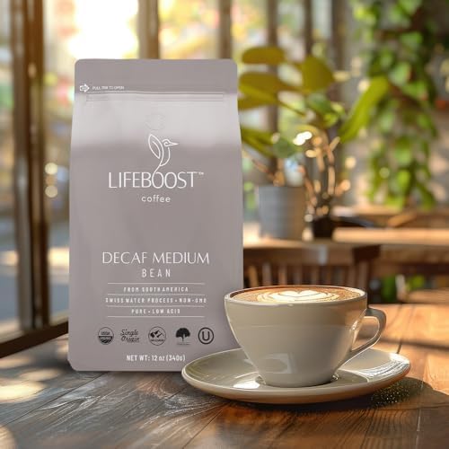 Decaf Coffee Beans, Swiss Water Process Low Acid Organic, 12oz