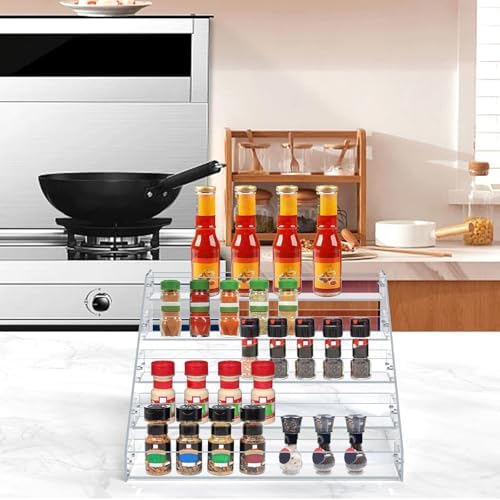 Clear Acrylic 5-Tier Spice Rack for Countertops