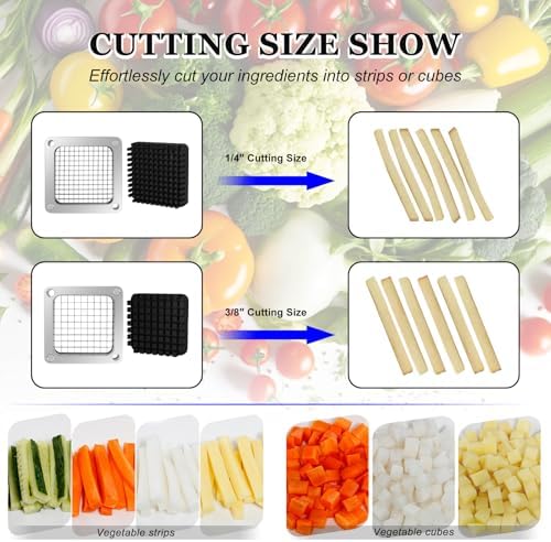 2 PCS Replacement Dicer Chopper 3/8" Blades with Pusher Block