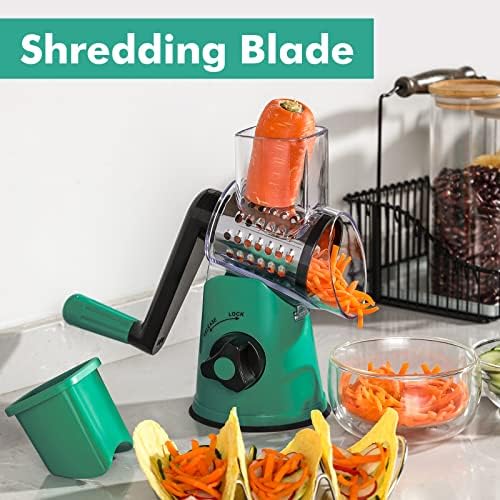 GDL Cheese Grater Hand Crank, Rotary Cheese shredder, Vegetable Slicer - Image 3