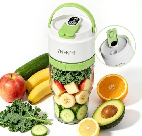 J27 BPA-Free Cordless Portable Personal Blender – 24oz Ice Crushing Blender for Shakes & Smoothies, Lightweight & Compact Design with Modern Look, Easy to Clean, Dishwasher Safe. On-the-Go by ZHENMI
