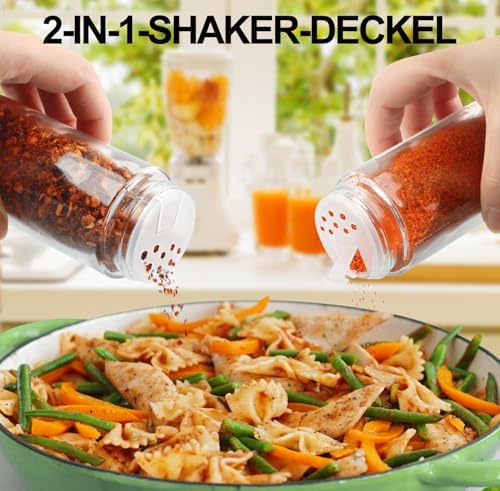 Glass Spice Jars with 398 Labels-4oz 24 Pcs,Round Seasoning Jars with Bamboo Airtight Lids,Spice Container Set -Shaker Lids, Funnel,Brush and Marker Included