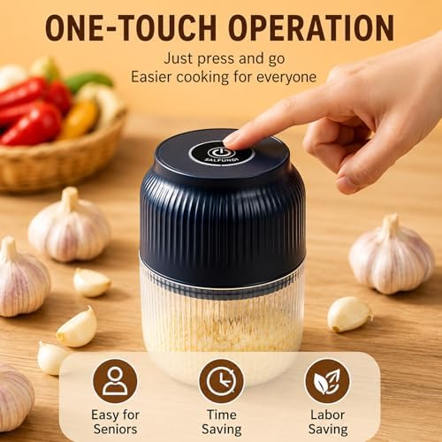 Household Electric Garlic Crusher, 6-Blade Cyclone Mini Chopper (1 White) - Image 3