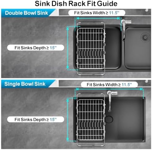 Dish Drying Rack in Sink - Stainless Steel Over Sink Dish Drainer