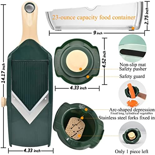 NACOLUS Adjustable Mandoline Slicer for Kitchen - Ultra Sharp V-Blade with Container, Julienning Slicer for Potatoes, Apples, Onions, Tomatoes - Image 4