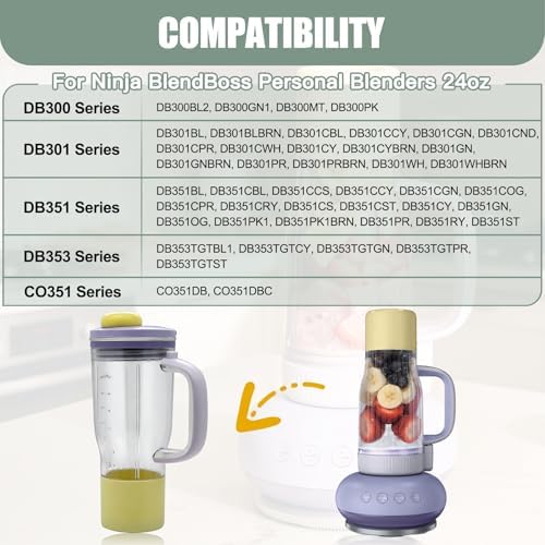 26 oz Travel Tumbler Replacement Compatible with Ninja BlendBoss Personal Blenders, Replacement 26oz Smoothie Vessel Cup with Lid & Straw for Blendboss DB351PR DB351CY DB351ST,Leakproof,Lavender - Image 2
