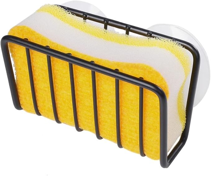 Sponge Holder for Kitchen Sink, Rust-Proof Suction Cup Sponge Caddy, 2 Pack