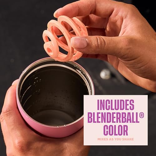BlenderBottle Tumbler 2-in-1 Stainless Steel Shaker Bottle 24oz, Rose Petal - Image 3