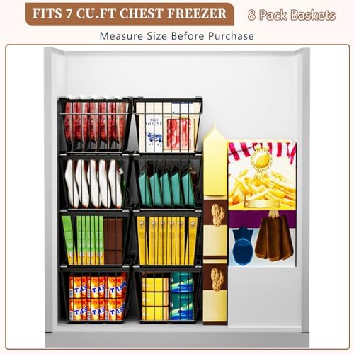 Enhanced Leak-Proof Bottom, Small Freezer Organizer Bins for 7 Cu.Ft