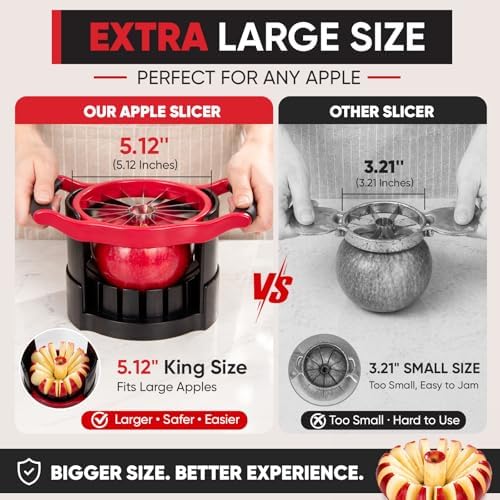 Newness 5.12-In Large Apple Slicer Corer with Base, 16-Blade