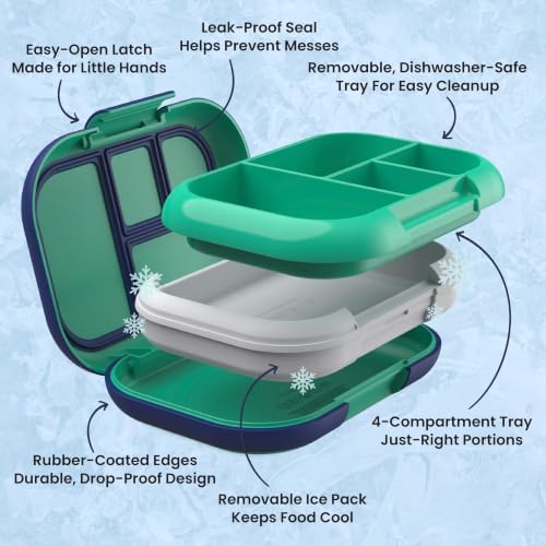 Chill Kids 4-Compartment Bento Box Leakproof Lunch Box