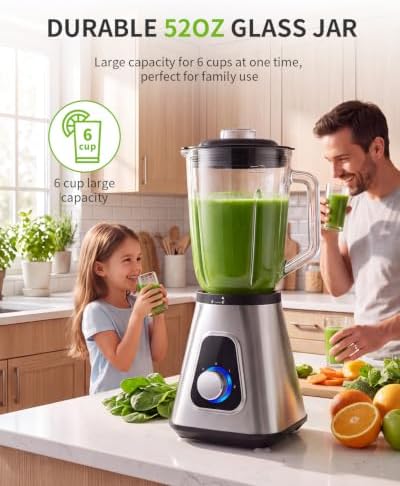 GDOR Smoothie Blender for Kitchen, 1200W Glass Blender with To-Go Cup Combo - Image 6