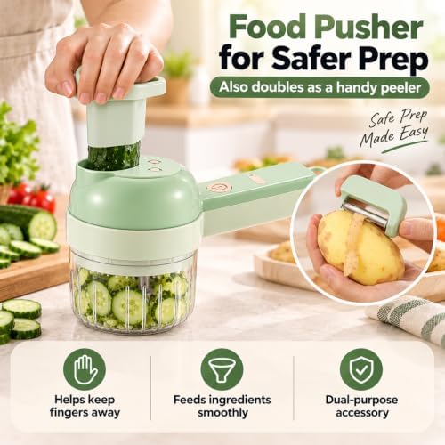 4 in 1 Wireless Electric Vegetable Chopper, Multi Blade Food Chopper - Image 4
