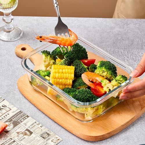 10 Pack Glass Food Storage Containers with Lids, Meal Prep Containers, Airtight Bento Boxes with Leak Proof Locking for Microwave, Oven, Freezer and Dishwasher, BPA Free
