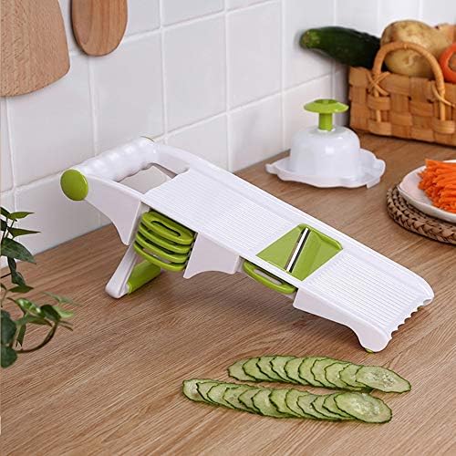 Mandoline Slicer and Chopper and Grater,Adjustable Thin Slice Cucumber Slicer Kitchenaid Accessories Potato Carrot Grater Stainless Steel Food Vegetable Slicer with Finger Guard Protector - Image 3