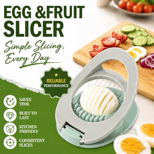 NOVANO Egg Slicer for Hard Boiled Eggs, Multi Function Stainless Steel Wire Egg Cutter, Egg Salad Maker, Fruit Slicer for Avocado, Strawberry, Kiwi Fruit - Image 6