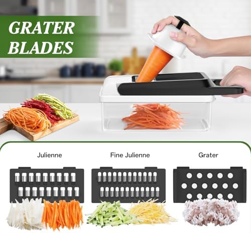 HomeHacks Veggie Chopper Vegetable Cutter, 15 in 1 Kitchen Gadget, White - Image 3