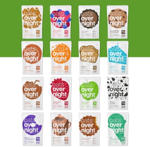 Oats Overnight Ultimate Variety Pack – Protein Oats, 16 Assorted + Bottle