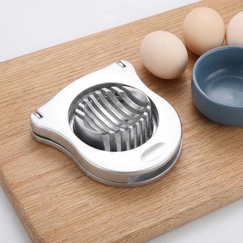 Professional Stainless Steel Egg Slicer - Heavy Duty Egg Cutter with Reinforced 304 Wires, 100% Dishwasher Safe, Rust-Proof Slicer for Boiled Eggs, Strawberries, and Mushrooms by Unknown