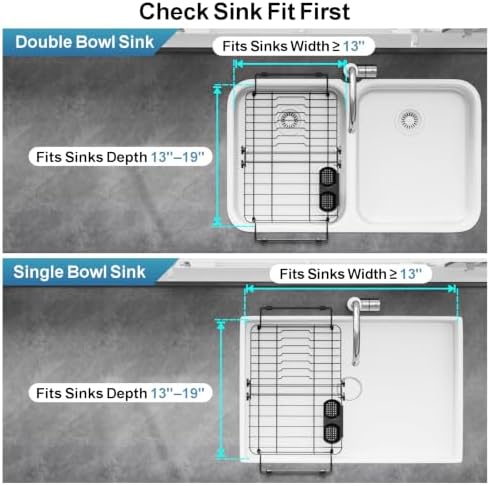 Dish Drying Rack Over the Sink - Expandable Rust-Resistant Drainer