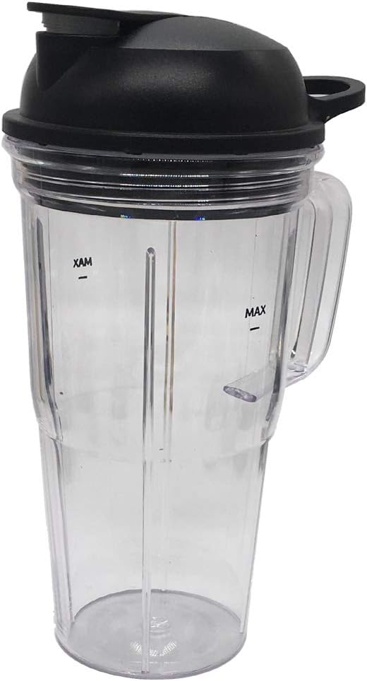 2pcs Juicer personal jar 24oz handle cup with to go lid,Compatible with NutriBullet Blender Combo ZNBF30400Z/Nutribullet Select 2.0 1000-Watt Personal Blender (4, 2pcs 24oz handle cup+2pcs lid)