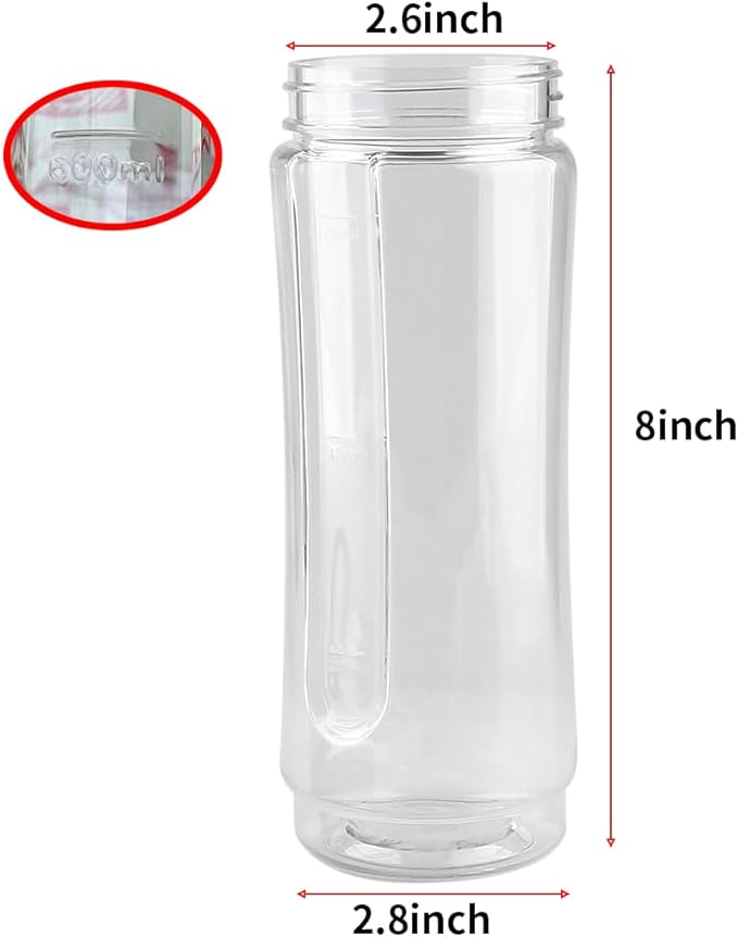 Replacement Parts 2 pack 20oz Sports Bottle with Spill-Proof Lid,Compatible with Oster MyBlend Plus Personal Blender