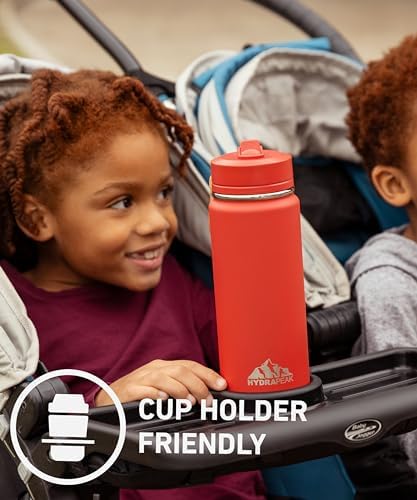 Mini 20oz Water Bottle with Straw Lid, Stainless Steel Double Wall Insulated | Leak-Proof and Spill-Proof Bottle for School, Kids, Cold 24 Hours (Alpine)