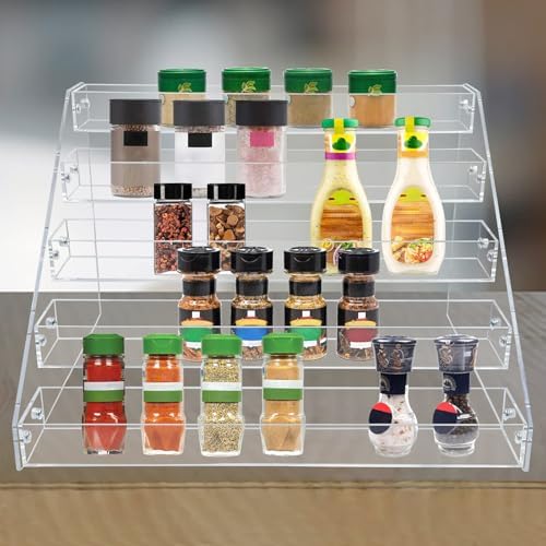 Clear Acrylic 5-Tier Spice Rack for Countertops