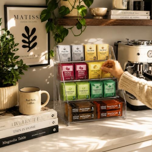 Acrylic Display Stand,4 Tier Tea Bag Organizer, Tea Holder Storage Rack
