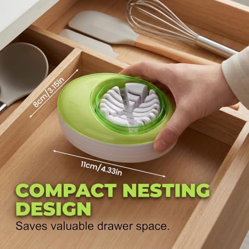 Egg Slicer for Hard Boiled Eggs,Stainless Steel Egg Cutter,Kitchen Chopper Tool for Strawberry Tomato,Mushroom,Butter and Grape,Kitchen Gadget (Green) - Image 5