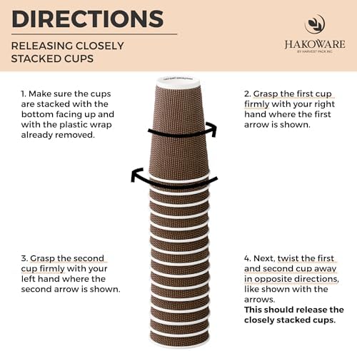16 oz Disposable Paper Coffee Cups with Lids Insulated Double-Walled Togo